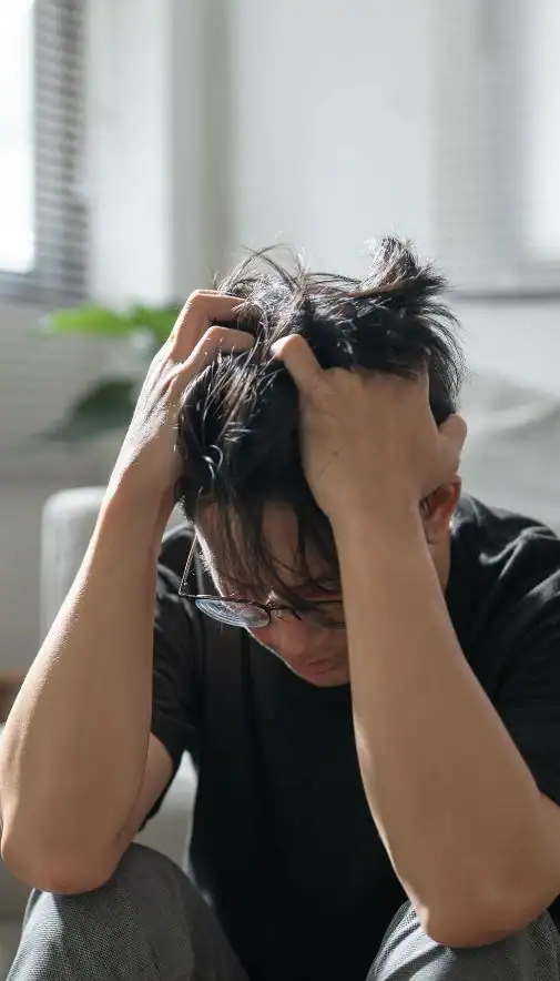 Image of upset man because of erectile dysfunction symptoms Wigan